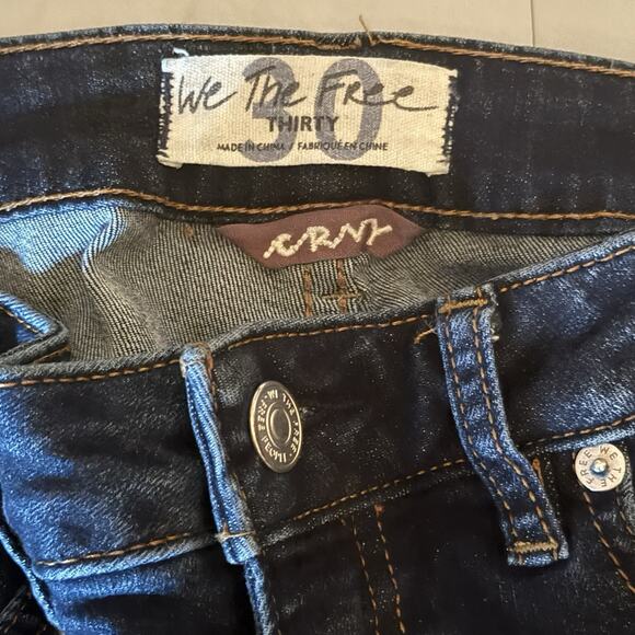 Free People Jeans Skinny Curvy High Rise Dark Blue Wash Size 30 27x27 - Picture 6 of 9